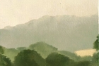 OL030 \'Chancton hillside\' oil on canvas board 18 x 16 cm 1978 (Private collection)