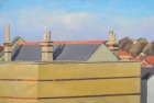 OL071 \'East Finchley rooftops\' oil on canvas 35 x 55 cm 1984