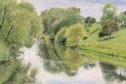 OL126 'River Tees at Hurworth' oil on canvas 11 x 19 cm 1995 (Private collection)