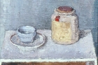 OSL021 \'Mustard jar still life I\' oil on canvas 13 x 15 cm 1983 (Private collection)