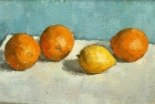 OSL025 \'Oranges and Lemon\' oil on canvas 18 x 30 cm 1983 (Private collection)