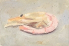 OSL050 \'Prawn\' oil on canvas board 10 x 15 cm 1985