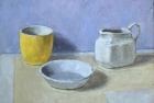 OSL064 'Blue and yellow still life' oil on canvas 16 x 20 cm 1991 (Private collection)