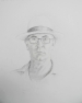 2 \'Self Portrait in Panama Hat\' pencil 60 x 40 cm 2017