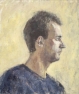 22 \'Profile self portrait\' oil on canvas board 22 x 19 cm 1989
