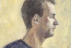22 \'Profile self portrait\' oil on canvas board 22 x 19 cm 1989