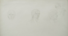 30 \'Portrait exercise, Slade School\' pencil 30 x 60 cm 1978