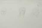 30 \'Portrait exercise, Slade School\' pencil 30 x 60 cm 1978