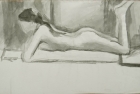 9 \'Wendy, Slade life study\' ink wash 20 x 35 cm 1978