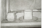 27 E08 ' Window sill' etching and aquatint, plate 14 x 15 cm 1984
