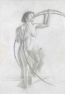 9 E49 ' Lucy with a hoop' pencil 42 x 30 cm 1986