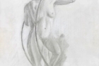 9 E49 ' Lucy with a hoop' pencil 42 x 30 cm 1986