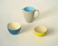 OSL181 \'Green, grey and yellow with blue and white\' oil on canvas 40 x 50 cm 2012 (Private collection)