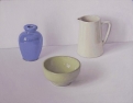 OSL212 \'Blue, green and white with pink and grey\' oil on canvas 35 x 40 cm 2014
