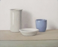 OSL230 \'Grey white and blue on brown and pink\' oil on canvas 24 x 30 cm 2016