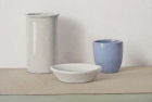 OSL230 \'Grey white and blue on brown and pink\' oil on canvas 24 x 30 cm 2016