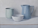 OSL294-Green-white-and-blue-jug-on-grey-oil-on-canvas-22.5-x-30-cm-2021-